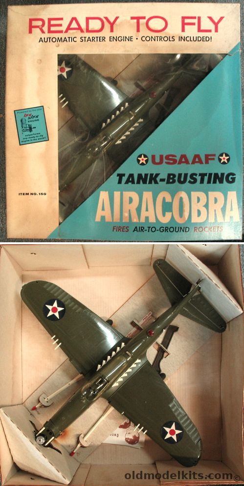 Wen-mac USAAF P-39 Airacobra with Working Air-To-Ground Rockets - Gas Powered Control Line Aircraft, 150 plastic model kit